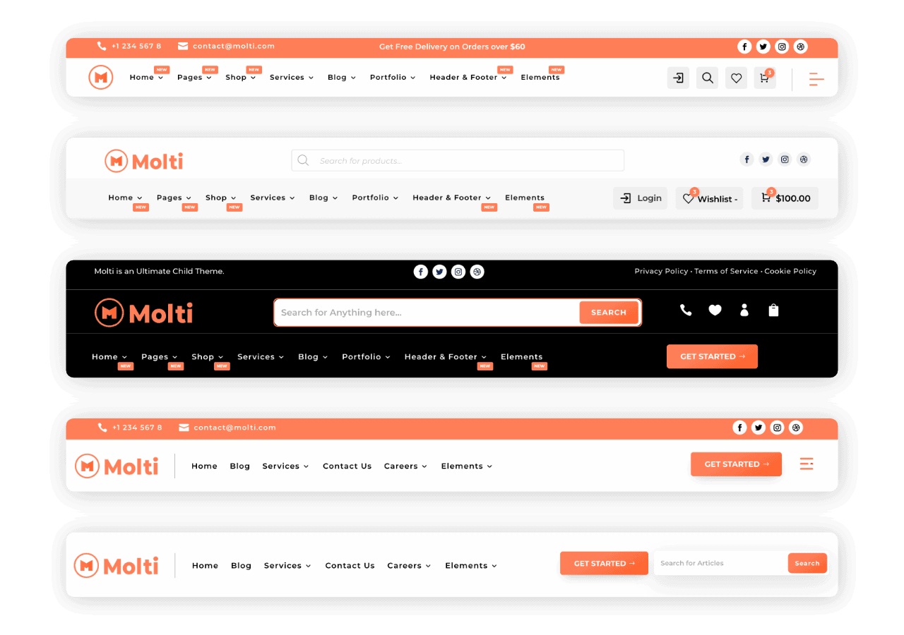 Molti - Ecommerce Headers Molti Ecommerce Headers